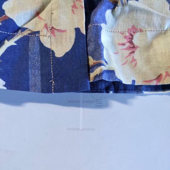 Anthropologie Camellia Collared Dress Womens 6 Blue Floral A Line Buttoned Retro - Picture 9 of 9